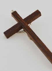 Crocifisso in Legno Cristo in Metallo Argentato