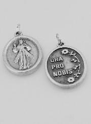 Medaglia Religiosa Gesù Cristo Misericordioso Argentata