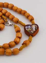 Rosario in Legno Immagine Cuore di Lourdes