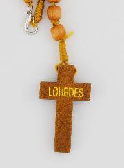 Rosario in Legno Immagine Cuore di Lourdes