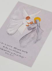 Cartolina di Battesimo - Vergine Maria e Angelo