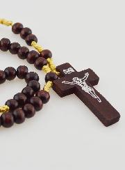 Rosario in Legno Scuro con Cordoncino