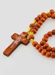 Rosario in Legno Chiaro con Cordoncino