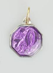 Medaglia Nostra Signora di Lourdes 11mm - Viola