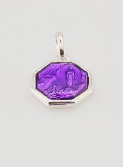 Medaglia Nostra Signora di Lourdes 11mm - Viola
