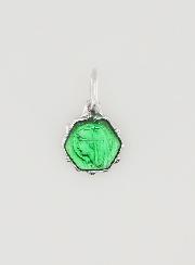 Medaglia Vergine Maria 8mm - Verde