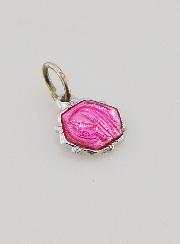 Medaglia Vergine Maria 8mm - Rosa Fucsia