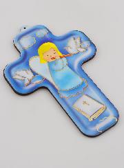 Croce in Legno Bambino - Angelo Custode Musicista