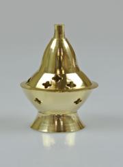 Bruciatore Per Incenso In Ottone Dorato Con Croce E Fornello Estraibile – Altare O Decorazione Sacra – Altezza 13,5 Cm