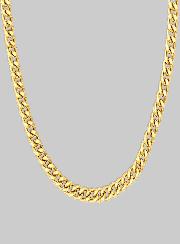 Catena Gourmette Diamantata In Placcato Oro | Lunghezza 55 Cm Larghezza 1,4 Mm | Collana Unisex Adulto Con Chiusura A Moschettone | Gioiello Elegante E Senza Tempo