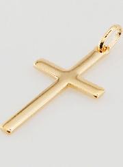 MATERIA Ciondolo Croce Grande In Argento 925 Rodiato/Placcato Oro - Design Sospeso Con Occhiello Nascosto - KA-279-MA