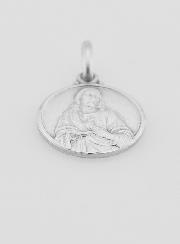 Medaglia Sacro Cuore di Gesù in Argento Puro - 14mm