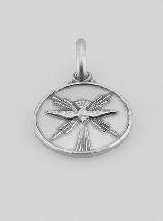 Medaglia Colomba dello Spirito Santo in Argento Puro - 14mm