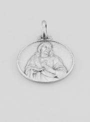 Medaglia Sacro Cuore di Gesù in Argento Puro - 18mm