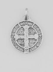 Medaglia San Benedetto in Argento Puro - 18mm