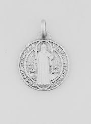 Medaglia San Benedetto in Argento Puro - 18mm