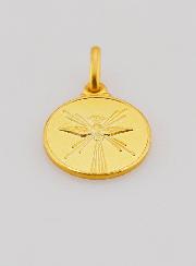 Medaglietta Colomba Spirito Santo Placcato Oro - 14mm