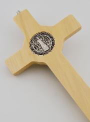 Crocifisso Croce di San Benedetto in Legno Toni Chiari - 21cm