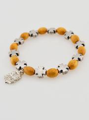 Bracciale Rosario Legno e Croce Argento