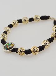 Bracciale Decina del Rosario Perle Traforate e Medaglietta di Lourdes