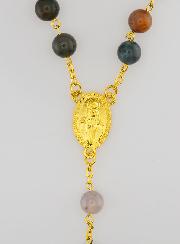 Rosario in Vere Pietra Stile Agata e Catena d'Oro