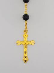 Rosario in Perle Stile Sodalite e Catena d'Oro