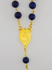 Rosario Stile Lapislazzuli e Catena d'Oro