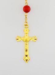 Rosario Colore Corallo e Catena d'Oro