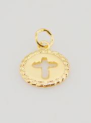 Medaglietta Croce Placcato Oro 18 Carati - 13mm