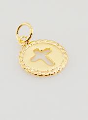 Medaglietta Croce Placcato Oro 18 Carati - 13mm